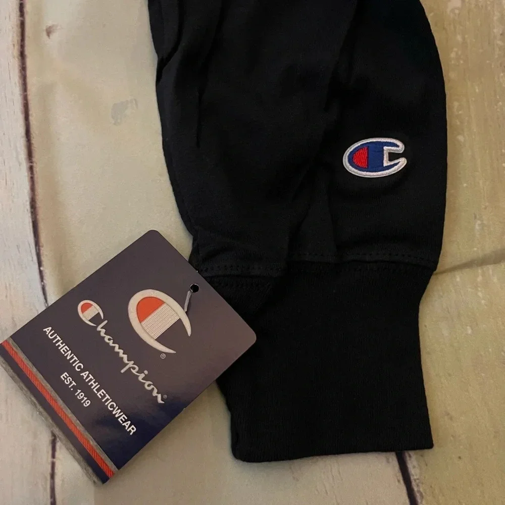 Champion CLASSIC LONG-SLEEVE TEE, EMBROIDERED C LOGO, Navy, Med, NWT